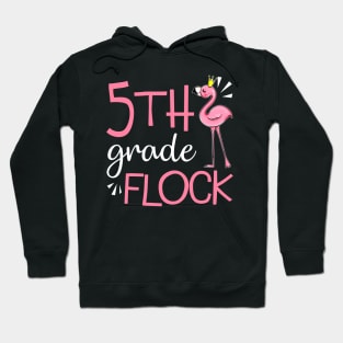 Flamingo Back To School 5th Fifth Grade Flock Hoodie